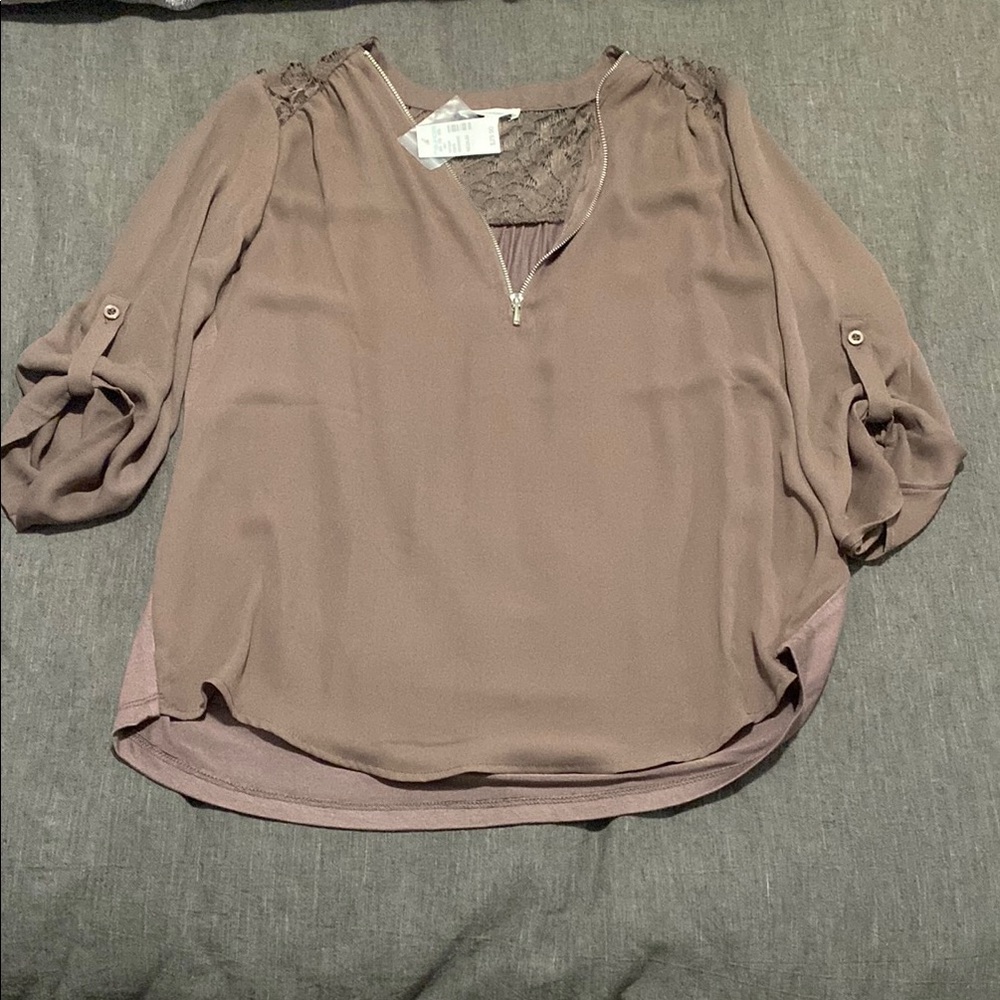 Maurices Multicolored Relaxed Blouse with Buttoned Front